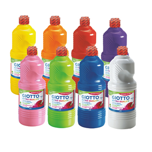 GIOTTO 8 FLACONS GOUACHE 1L COULEURS COMPLÉMENTAIRES