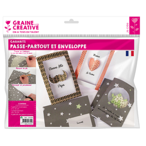 GABARITS P/PASSE-PARTOUTS ET ENVELOPPES LOT DE 5 ASSORTIS