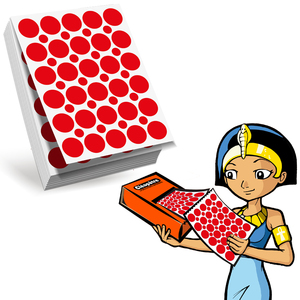 RECHARGE POUR ECO-PACK 1800 GOMMETTES RONDES 20MM ROUGE