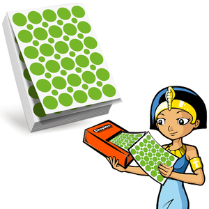 RECHARGE POUR ECO-PACK 1800 GOMMETTES RONDES 20MM VERT