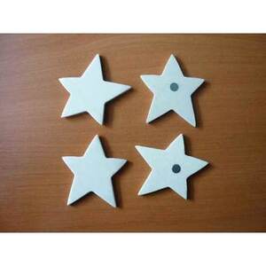 ETOILE BOIS NATUREL MAGNET A DÉCORER LOT DE 4