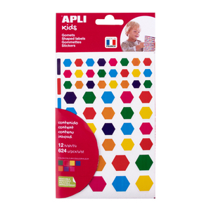 624 GOMMETTES CURS TAILLES ET COLORIS VIVES ASSORTIS