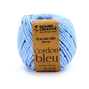 COTON BLEU CIEL CABLÉ Ø 2.5MM 200GR (80M)