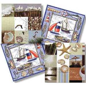 SERVIETTES PAPIER MER PAQUET 20 ASSORTIES
