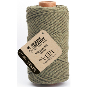 1 BOBINE COTON CABLÉ RECYCLE 100M COLORIS VERT