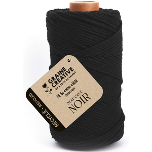 1 BOBINE COTON CABLÉ RECYCLE 100M COLORIS NOIR