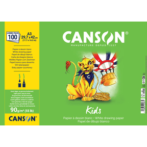 CANSON KIDS DESSIN BLANC A3 90G 100F