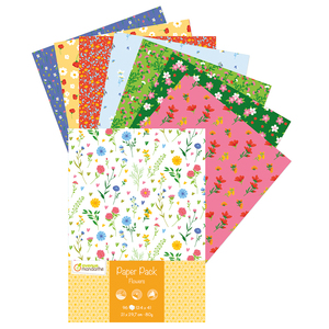 96F PAPIER IMPRIMES 21X29,7CM MOTIFS FLEURS