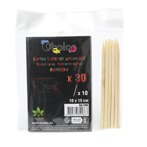 30 CARTES A GRATTER 10X15CM + 10 BATONNETS