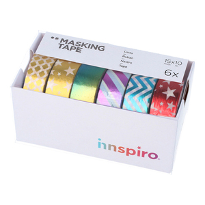 6 RUBANS ADHESIFS METALS COLORIS ASSORTIS