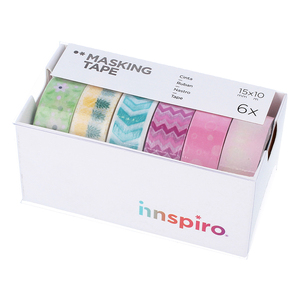 6 RUBANS ADHESIFS COLORIS ASSORTIS TUTTI FRUTTI