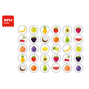 ROULEAU 900 GOMMETTES FRUITS Ø 20 MM