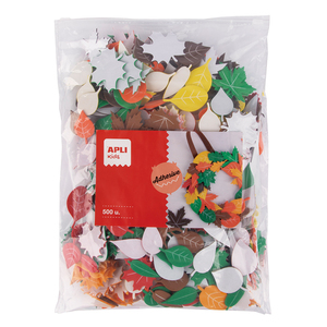 500 GOMMETTES MOUSSE ADHESIVE FEUILLES ASSORTIES