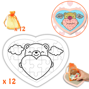 12 PUZZLES CURS CARTON IMPRIMES + 12 POCHONS