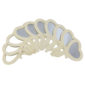 10 MIROIRS A MAIN FORME CUR 11X16CM BOIS