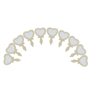 10 MIROIRS A MAIN FORME CUR 11X16CM BOIS