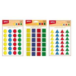 GOMMETTES MOSAIQUES 3 FORMES ASSORTIES lot de 3 pochettes
