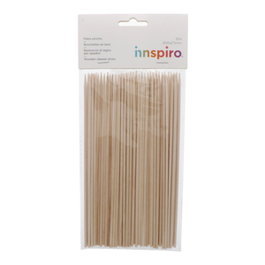 50 BATONNETS BOIS 20CM