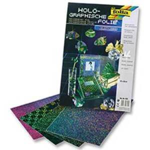FILM HOLOGRAPHIQUE ADHESIF 23X33CM ASSORTIES PAQUET 4 FEUILLES ASSORT