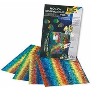 FILM HOLOGRAPHIQUE ARC EN CIEL PAQUET 4 FEUILLES ASSORTIES 23X33CM