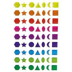 STICKERS COOKY FORMES GEOMETRIQUES MULTICOLORES SACHET 8 PLANCHES 480