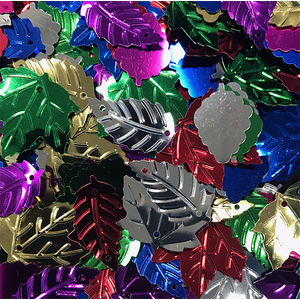 PAILLETTES SEQUINS FEUILLES POT 100 GR COULEURS ASSORTIES
