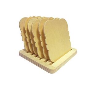 LOT 6 DESSOUS DE VERRE BOIS AVEC SUPPORT