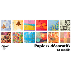 PAPIER POUR DECO AVEC VERNIS COLLE - LOT DE 96 FEUILLES - (8X12 MODÈL