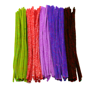 100 CHENILLES BICOLORES 6MMX30CM 5 COLORIS ASSORTIS