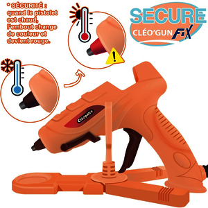 MAXI PACK CLEO GUN FIX DÉCORÉ + STATION + 10 RECHARGES + 2 PINCES