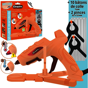 MAXI PACK CLEO GUN FIX DÉCORÉ + STATION + 10 RECHARGES + 2 PINCES