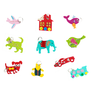 PORTE-CLES FEUTRINE - LOT DE 10 MODELES ASSORTIES