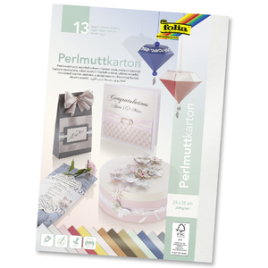CARTON NACRÉ 250G/M², 25X35CM, 13 FLLES, COLORIS ASSORTIS            