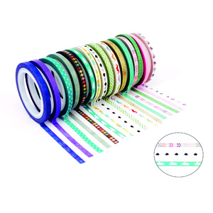 PACK DE 16 MINI RUBANS ADHÉSIFS - 3MM X 5ML - MOTIFS & COLORIS ASSORT
