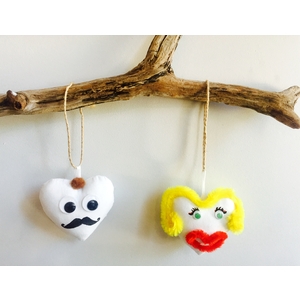 LOT DE 10 CURS AVEC ACCROCHE À CUSTOMISER - 100% COTON - 8 X 9 CM -