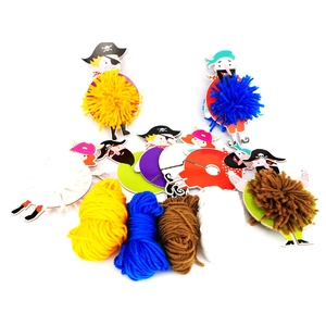 KIT DIY 12 POMPONS MOUSSAILLONS À FABRIQUER - PERSONNAGES EN CARTON E