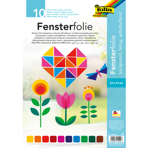 PAPIER ÉLECTROSTATIQUE TRANSPARENT POUR VITRAIL 23X33CM 10F COLORIS A