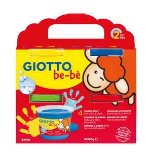 BE-BE GOUACHE AUX DOIGTS 4 POTS 150ML ASSORTIS