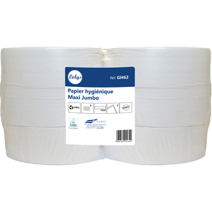 PAPIER HYGIENIQUE ROULEAU LOLYS JUMBO 320M 2 PLIS OUATE BLANCHE ECOLA