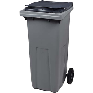 1 COLLECTEUR GRIS 120L AVEC 2 ROUES