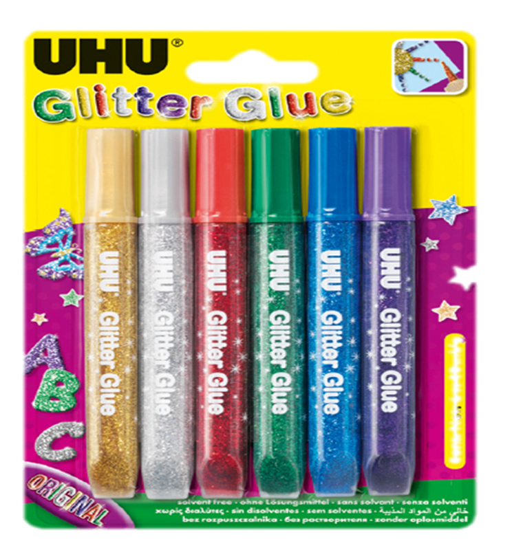 GLITTER GLUE 6 TUBES 10ML COLORIS CLASSIQUES K123118 Papeteries d'Arvor